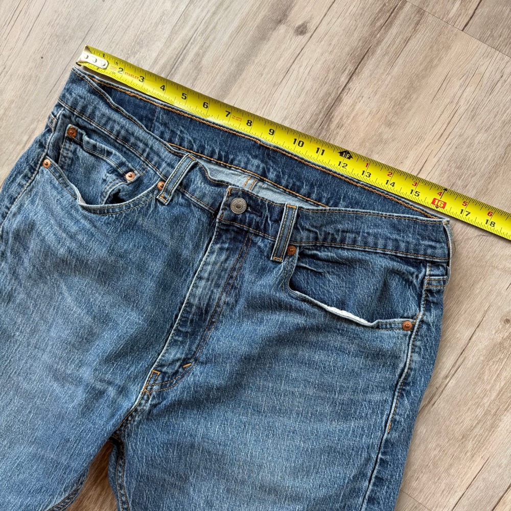Levi Strauss 505 Mens Blue Wash Straight Fit Denim Jeans Size 36x32‎ - Picture 6 of 7